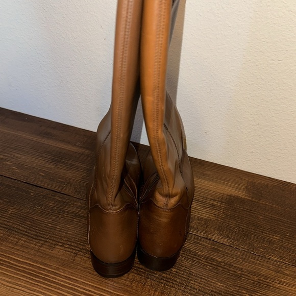 Frye Women's Marissa Medallion Boot Cognac Brown-Leather-Equestrian Zip - Picture 7 of 10